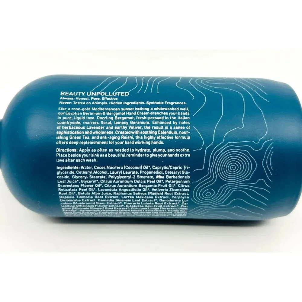 Pangea Egyptian Geranium & Bergamot Hand Cream 15.6 fl oz Glass Bottle *NEW